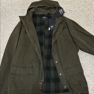 Harley Davidson flannel jacket with a hood